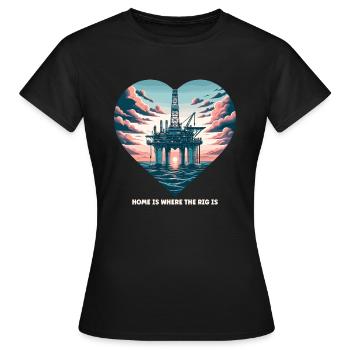 Épouse du champ pétrolifère Roughneck Équipe de forage pétrolier Frac - T-shirt Femme - noir - Devant - AI Model Female 172 dark (172cm)