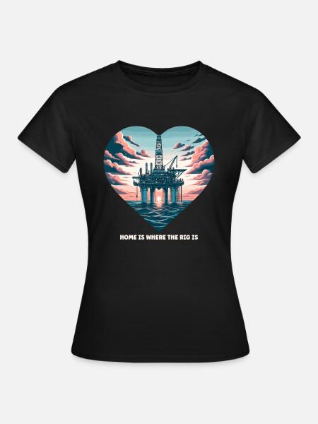 Épouse du champ pétrolifère Roughneck Équipe de forage pétrolier Frac - T-shirt Femme - noir