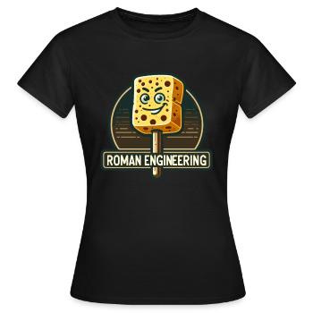 Lustiger Schwamm, Römische Geschichte, Badezimmer - Frauen T-Shirt - Schwarz - Vorne - AI Model Female 172 dark (172cm)