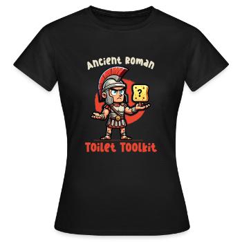 Lustiger Schwamm, Römische Geschichte, Badezimmer - Frauen T-Shirt - Schwarz - Vorne - AI Model Female 172 dark (172cm)
