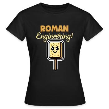 Lustiger Schwamm, Römische Geschichte, Badezimmer - Frauen T-Shirt - Schwarz - Vorne - AI Model Female 172 dark (172cm)