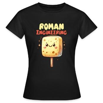 Lustiger Schwamm, Römische Geschichte, Badezimmer - Frauen T-Shirt - Schwarz - Vorne - AI Model Female 172 dark (172cm)