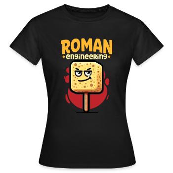 Lustiger Schwamm, Römische Geschichte, Badezimmer - Frauen T-Shirt - Schwarz - Vorne - AI Model Female 172 dark (172cm)