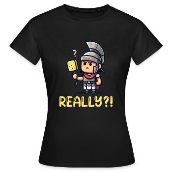 Lustiger Schwamm, Römische Geschichte, Badezimmer - Frauen T-Shirt - Schwarz - Vorne - AI Model Female 172 dark (172cm)