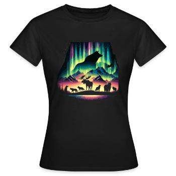 Aurora Aurora Tracker Alaska Wilderness - T-shirt Femme - noir - Devant - AI Model Female 172 dark (172cm)