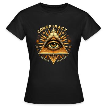 Conspiracy Theories Conspiracy Theorist Illuminati - Women's T-Shirt - black - Front - AI Model Female 172 dark (172cm)