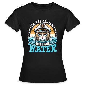 Canotage Papa Capitaine de bateau Ponton Marin Croisière - T-shirt Femme - noir - Devant - AI Model Female 172 dark (172cm)