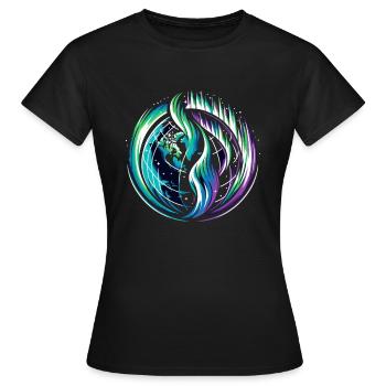 Aurora Aurora Tracker Alaska Wilderness - T-shirt Femme - noir - Devant - AI Model Female 172 dark (172cm)
