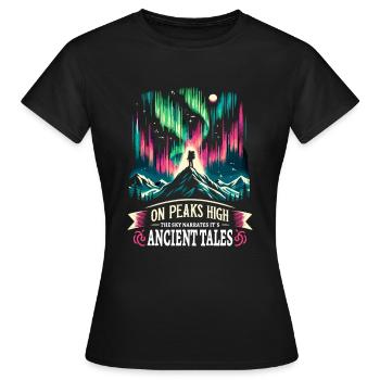 Polarlicht-aurora-verfolger Alaska Wilderness - Frauen T-Shirt - Schwarz - Vorne - AI Model Female 172 dark (172cm)