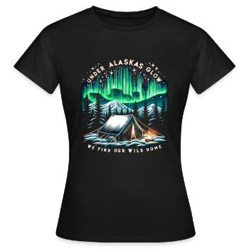 Aurora Aurora Tracker Alaska Wilderness - T-shirt Femme - noir - Devant - AI Model Female 172 dark (172cm)