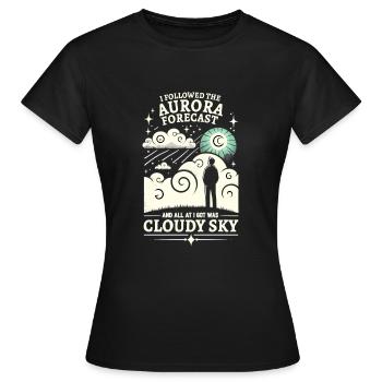 Aurora Aurora Tracker Alaska Wilderness - T-shirt Femme - noir - Devant - AI Model Female 172 dark (172cm)