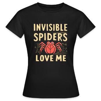 Funny Arachnophobia Awareness, Spider Phobia - Women's T-Shirt - black - Front - AI Model Female 172 dark (172cm)