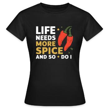 Amateur de cuisine épicée, chef des Chili Peppers - T-shirt Femme - noir - Devant - AI Model Female 172 dark (172cm)