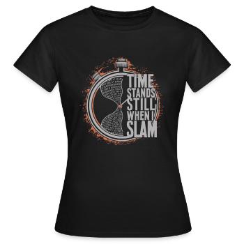 Poetry Slam Writer Poet Literature Slam Poetry Day - Women's T-Shirt - black - Front - AI Model Female 172 dark (172cm)