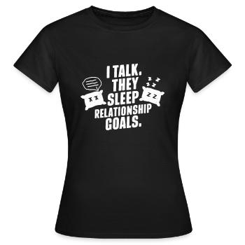 Parler dans le sommeil, Somniloquie, Parler dans le sommeil - T-shirt Femme - noir - Devant - AI Model Female 172 dark (172cm)