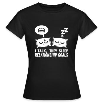 Sprechen Im Schlaf, Somniloquy, Sprechen Im - Frauen T-Shirt - Schwarz - Vorne - AI Model Female 172 dark (172cm)