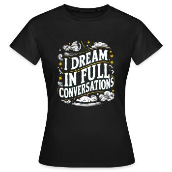 Parler dans le sommeil, Somniloquie, Parler dans le sommeil - T-shirt Femme - noir - Devant - AI Model Female 172 dark (172cm)