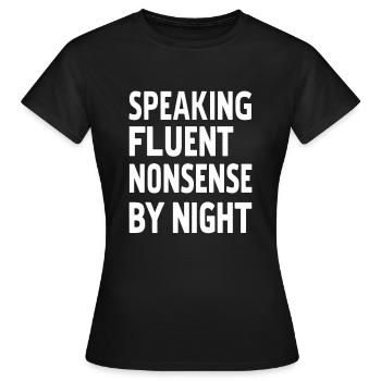Parler dans le sommeil, Somniloquie, Parler dans le sommeil - T-shirt Femme - noir - Devant - AI Model Female 172 dark (172cm)