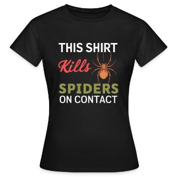 Funny Arachnophobia Awareness, Spider Phobia - Women's T-Shirt - black - Front - AI Model Female 172 dark (172cm)
