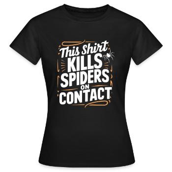 Funny Arachnophobia Awareness, Spider Phobia - Women's T-Shirt - black - Front - AI Model Female 172 dark (172cm)