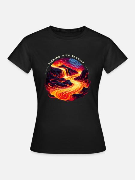 Lustiger Vulkan-lava-geologie-felsenjagd-geologe - Dame-T-shirt - sort