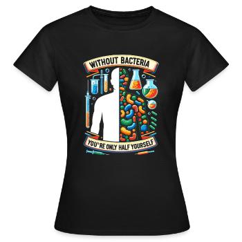 Microbiologiste Microbiologie Laboratoire Biologie des staphylocoques - T-shirt Femme - noir - Devant - AI Model Female 172 dark (172cm)