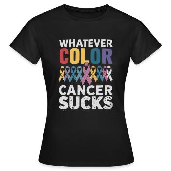 Cancer Sucks Cancer Awareness Cancer Warrior - Women's T-Shirt - black - Front - AI Model Female 172 dark (172cm)