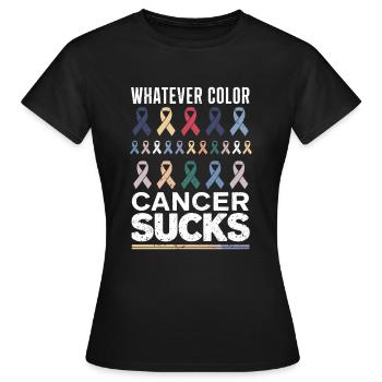 Cancer Sucks Cancer Awareness Cancer Warrior - Women's T-Shirt - black - Front - AI Model Female 172 dark (172cm)