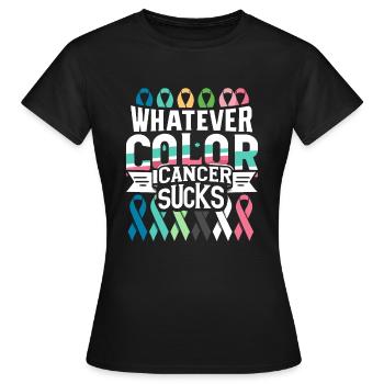 Cancer Sucks Cancer Awareness Cancer Warrior - Women's T-Shirt - black - Front - AI Model Female 172 dark (172cm)