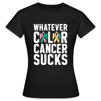 Cancer Sucks Cancer Awareness Cancer Warrior - Women's T-Shirt - black - Front - AI Model Female 172 dark (172cm)