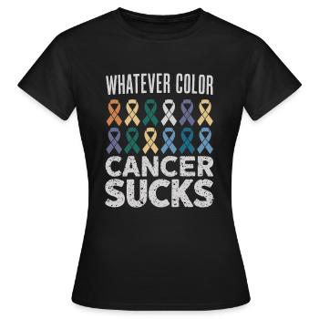 Cancer Sucks Cancer Awareness Cancer Warrior - Women's T-Shirt - black - Front - AI Model Female 172 dark (172cm)