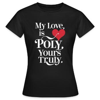 Communauté polyamoureuse Parentalité polyamoureuse - T-shirt Femme - noir - Devant - AI Model Female 172 dark (172cm)