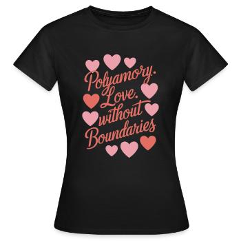 Communauté polyamoureuse Parentalité polyamoureuse - T-shirt Femme - noir - Devant - AI Model Female 172 dark (172cm)