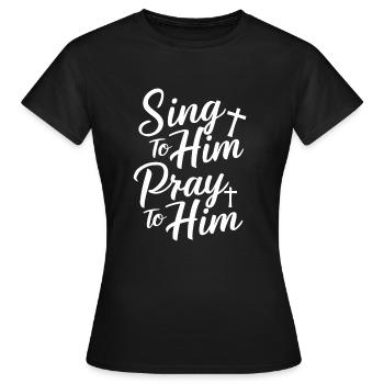 Musique chorale Chant religieux Musique confessionnelle - T-shirt Femme - noir - Devant - AI Model Female 172 dark (172cm)