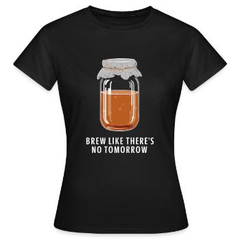 Benefits of Kombucha for Brewer Maker Tea Lover - Women's T-Shirt - black - Front - AI Model Female 172 dark (172cm)
