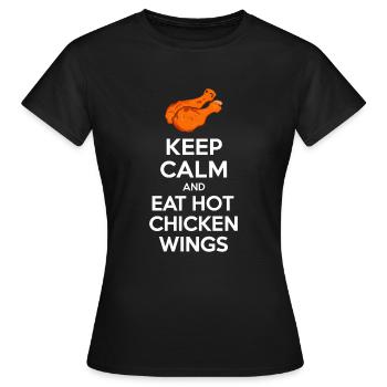 Hot Chicken Wings Spicy Wings Buffalo Wings - Frauen T-Shirt - Schwarz - Vorne - AI Model Female 172 dark (172cm)