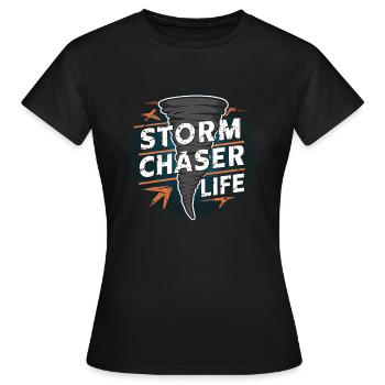 Erlebe Die Faszinierende Welt Des Tornadojagens - Frauen T-Shirt - Schwarz - Vorne - AI Model Female 172 dark (172cm)