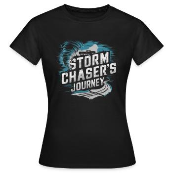 Erlebe Die Faszinierende Welt Des Tornadojagens - Frauen T-Shirt - Schwarz - Vorne - AI Model Female 172 dark (172cm)