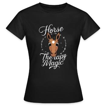Guérison par l’équithérapie et - T-shirt Femme - noir - Devant - AI Model Female 172 dark (172cm)