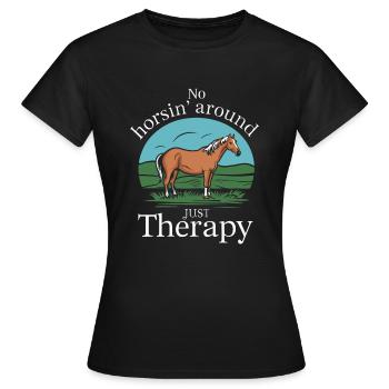 Guérison par l’équithérapie et - T-shirt Femme - noir - Devant - AI Model Female 172 dark (172cm)