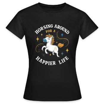 Guérison par l’équithérapie et - T-shirt Femme - noir - Devant - AI Model Female 172 dark (172cm)