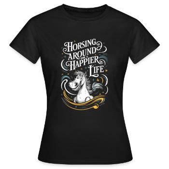 Guérison par l’équithérapie et - T-shirt Femme - noir - Devant - AI Model Female 172 dark (172cm)