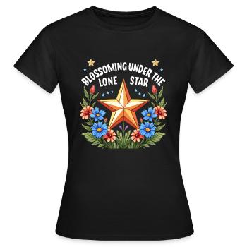 Texas Wildflowers Season Fields Flowers Texas - Women's T-Shirt - black - Front - AI Model Female 172 dark (172cm)