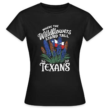Texas Wildflowers Season Fields Flowers Texas - Women's T-Shirt - black - Front - AI Model Female 172 dark (172cm)