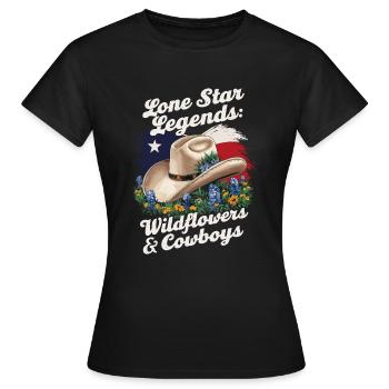 Texas Wildflowers Season Fields Flowers Texas - Women's T-Shirt - black - Front - AI Model Female 172 dark (172cm)