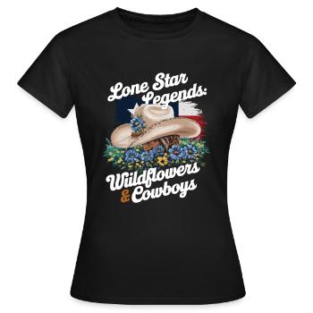 Texas Wildflowers Season Fields Flowers Texas - Women's T-Shirt - black - Front - AI Model Female 172 dark (172cm)