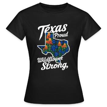 Texas Wildflowers Season Fields Flowers Texas - Women's T-Shirt - black - Front - AI Model Female 172 dark (172cm)