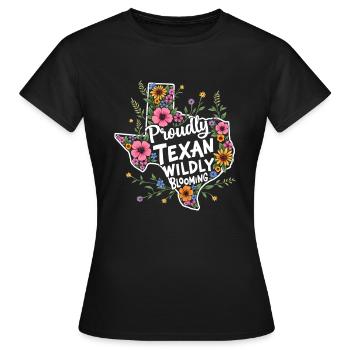 Texas Wildflowers Season Fields Flowers Texas - Women's T-Shirt - black - Front - AI Model Female 172 dark (172cm)