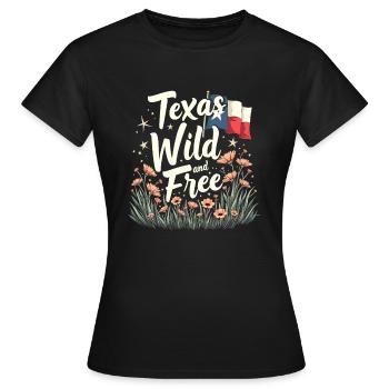 Texas Wildflowers Season Fields Flowers Texas - Women's T-Shirt - black - Front - AI Model Female 172 dark (172cm)