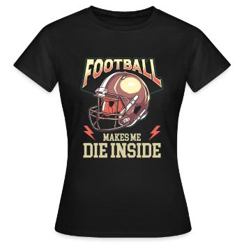 American football enthusiast with team spirit and - Women's T-Shirt - black - Front - AI Model Female 172 dark (172cm)